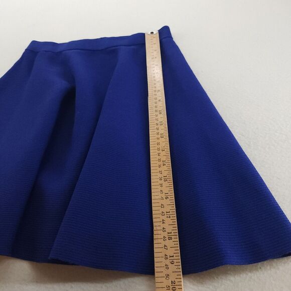 Rebecca Taylor Blue Ribbed Circle Skirt Size M Flared A-Line Textured Statement - Picture 5 of 9